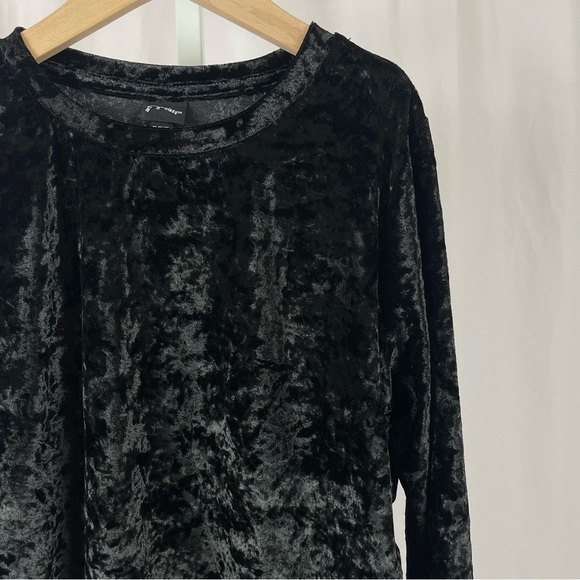 Art Class XL 14/16 Kids Crushed Velvet Ruched Drawstring Side Long Sleeve Top - Picture 3 of 7